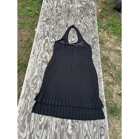 Amanda Smith Black Halter‎ Dress Women’s Size 12 Pleated Hem Back Zip Fairy Fall - Picture 8 of 8